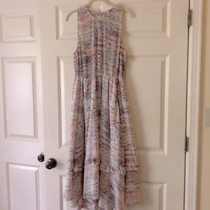 Rebecca Taylor silk sleeveless midi dress size 8